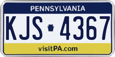 PA license plate KJS4367