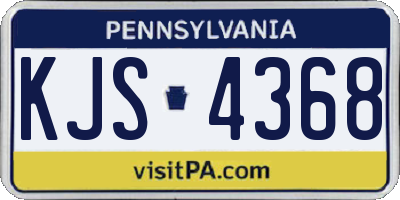 PA license plate KJS4368