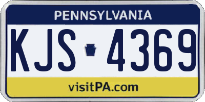 PA license plate KJS4369