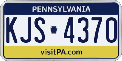 PA license plate KJS4370
