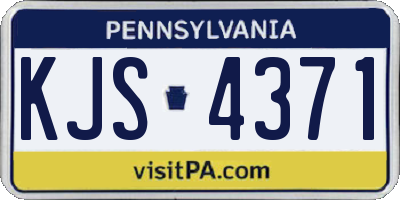 PA license plate KJS4371
