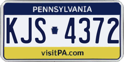 PA license plate KJS4372