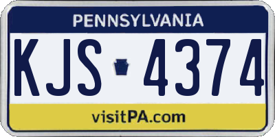 PA license plate KJS4374