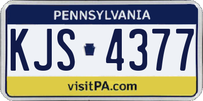 PA license plate KJS4377