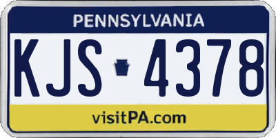 PA license plate KJS4378