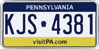 PA license plate KJS4381