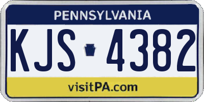 PA license plate KJS4382