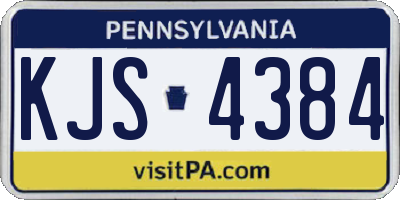 PA license plate KJS4384