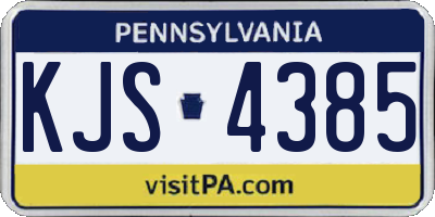 PA license plate KJS4385