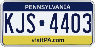 PA license plate KJS4403