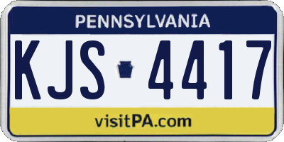 PA license plate KJS4417