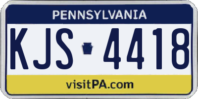 PA license plate KJS4418