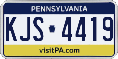 PA license plate KJS4419
