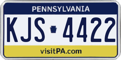 PA license plate KJS4422