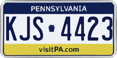 PA license plate KJS4423