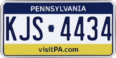 PA license plate KJS4434