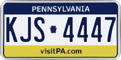 PA license plate KJS4447