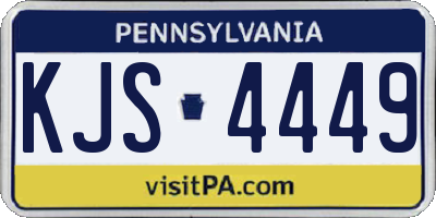 PA license plate KJS4449