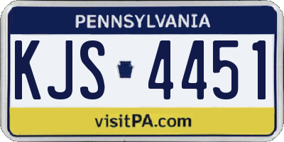 PA license plate KJS4451