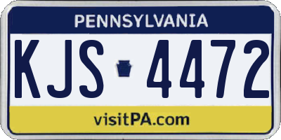 PA license plate KJS4472