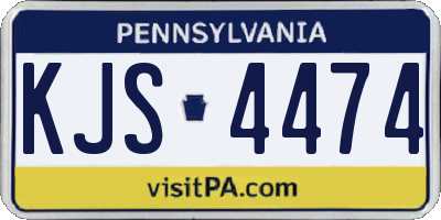 PA license plate KJS4474