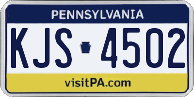PA license plate KJS4502