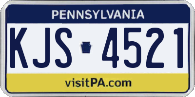 PA license plate KJS4521