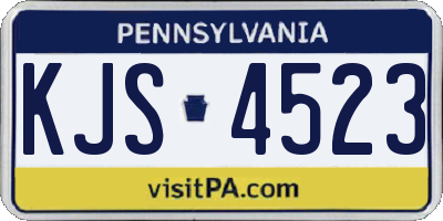 PA license plate KJS4523