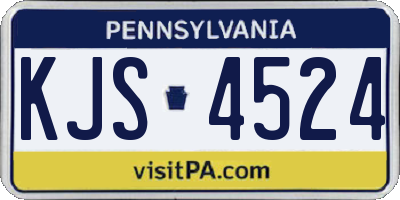 PA license plate KJS4524