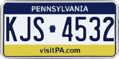 PA license plate KJS4532
