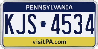 PA license plate KJS4534