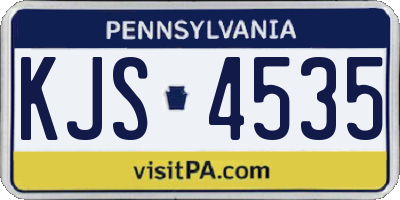 PA license plate KJS4535