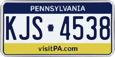 PA license plate KJS4538