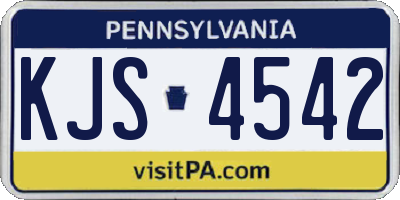 PA license plate KJS4542