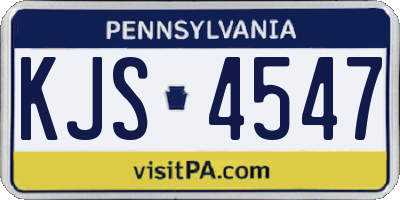 PA license plate KJS4547