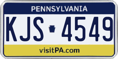 PA license plate KJS4549