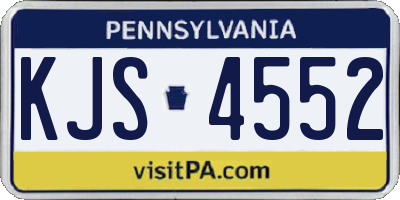 PA license plate KJS4552