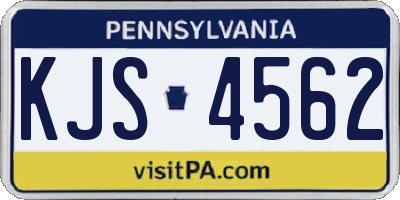PA license plate KJS4562