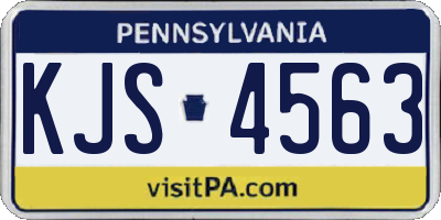 PA license plate KJS4563