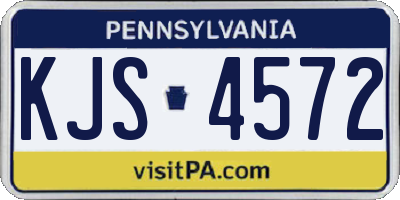 PA license plate KJS4572