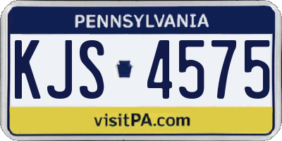 PA license plate KJS4575
