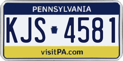 PA license plate KJS4581