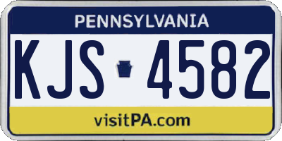 PA license plate KJS4582