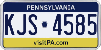 PA license plate KJS4585