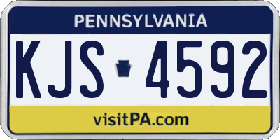 PA license plate KJS4592