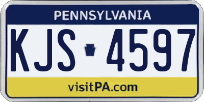 PA license plate KJS4597