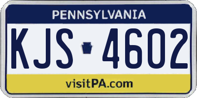 PA license plate KJS4602