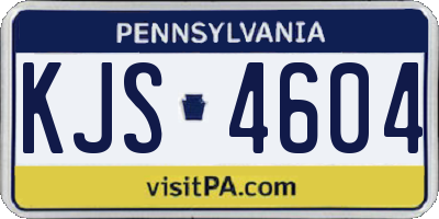 PA license plate KJS4604