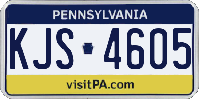 PA license plate KJS4605