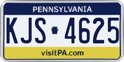 PA license plate KJS4625